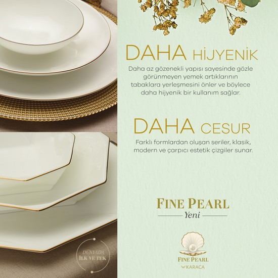 Karaca Fine Pearl Quartz Gold 12 Kişilik 62 Parça Yemek Fiyatı