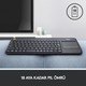 Logitech K400 Plus Dokunmatik Yüzeyli USB Bağlantılı Türkçe Q TV Klavyesi - Siyah Logitech K400 Plus Dokunmatik Yüzeyli USB Bağlantılı Türkçe Q TV Klavyesi - Siyah