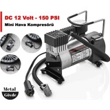 Eyp Mini Metal Gövdeli Hava Kompresörü Lastik Şişirme Çakmak Girişli 12 Volt