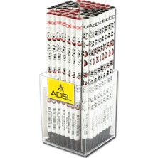 Adel Komik Yüzler Yuvarlak Kurşun Kalem Siyah Ahşap 72'li