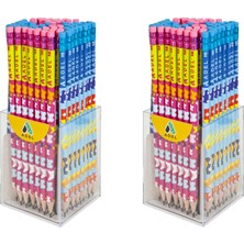 Adel Kids Desenli Yuvarlak Silgili Kurşun Kalem 144'LÜ