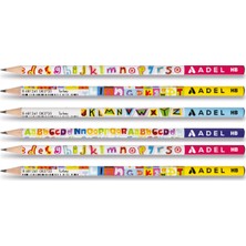 Adel Harfler Yuvarlak Kurşun Kalem 6'lı