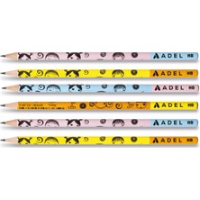 Adel Gülen Yüzler Yuvarlak Kurşun Kalem 6'lı