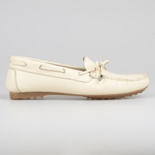 FootCourt Bej Fiyonklu Deri Kadın Loafer