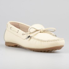 FootCourt Bej Fiyonklu Deri Kadın Loafer