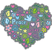 Sticker Atölyesi Peace And Love Sticker - 20012