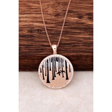 Gökdeniz 925 Doğa Manzarası Model Gümüş Kolye