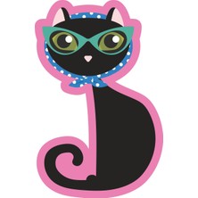 Sticker Atölyesi Retro Dişi Kedi Sticker - 17269