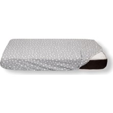 Bebek Özel  Pamuk Bebek ve Çocuk Lastikli Çarşaf 70X110 (Gri Yıldızlı)