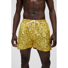 Bad Bear Cepli Desenli Sarı Erkek Şort Mayo