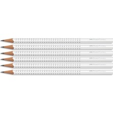 Faber-Castell Grip 2001 Üçgen Kurşun Kalem Beyaz 6'lı