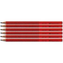 Faber-Castell Grip 2001 Üçgen Kurşun Kalem Kırmızı 6'lı
