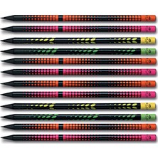 Faber-Castell Ağ ve Iz Desenli Yuvarlak Kurşun Kalem Siyah 12'li