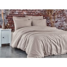 Komfort Home Çift Kişilik Çizgili Pamuk Saten Nevresim Takımı