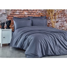 Komfort Home Battal Boy Çizgili Pamuk Saten Nevresim Takımı