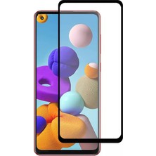 CaseArt Samsung Galaxy A21S Tam Kaplayan Temperli Ekran Koruyucu Cam