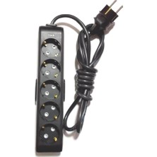 Viko Ekonomik Siyah 5'li Topraklı Çocuk Korumalı Grup Priz 9 Metre Kablo