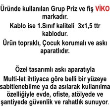 Viko Ekonomik Siyah 5'li Topraklı Çocuk Korumalı Grup Priz 7 Metre Kablo