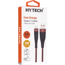 Hytech HY-X425 3A Type-C Data ve Şarj Kablosu Kırmızı