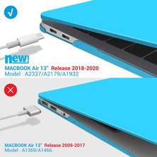 Fujimax Apple Macbook Air 13.3 Inç 2020 M1 2019 2018 A1932/A2179/A2337 Seri Sert Macbook Kaplama Koruyucu Parlak Mavi