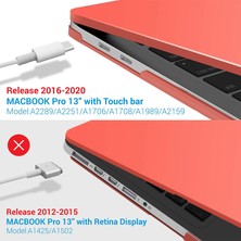 Fujimax Apple Macbook Pro 13.3 Inç 2019 2018 2017 2016 A2289 A2251 A2159 A1989 A1706 A1708 Seri Sert Macbook Kaplama Koruyucu Mat Şampanya Kırmızısı
