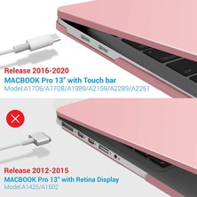 Fujimax Apple Macbook Pro 13.3 Inç 2019 2018 2017 2016 A2289 A2251 A2159 A1989 A1706 A1708 Seri Sert Macbook Kaplama Koruyucu Parlak Pembe