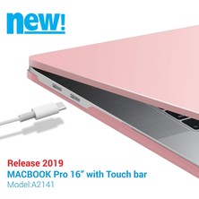Fujimax Apple Macbook Pro 16 Inç 2020 2019 A2141 BiLGisayar Sert Macbook Kaplama Koruyucu Pembe