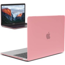 Fujimax Apple Macbook Air 13.3 Inç 2020 M1 2019 2018 A1932/A2179/A2337 Seri Sert Macbook Kaplama Koruyucu Set (Kaplama+Klavye+Ekran Koruyucu) Mat Pembe