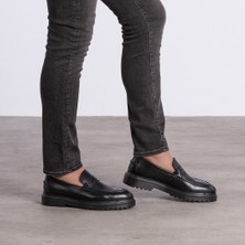 Gegaro G051 Siyah Loafer Kolej Eva Taban Comfort Anatomik Günlük Erkek Ayakkabı