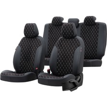 Otom Seat Altea Xl 2004-2015 Özel Üretim Koltuk Kılıfı Madrid Design Tay Tüyü Siyah - Beyaz