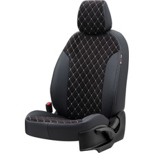 Otom Seat Altea Xl 2004-2015 Özel Üretim Koltuk Kılıfı Madrid Design Tay Tüyü Siyah - Beyaz