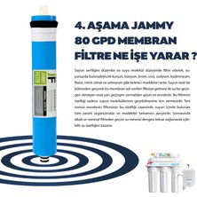 Açık Kasa Su Arıtma Cihazı Filtresi 5li Set 80GPD Jammy Membranlı Anahtar ve Dirsek