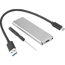 Alfais 4357 M.2 Sata SSD Ngff To Type C USB 3.0 B-Key Mini Çevirici Adaptör Harici Harddisk Kutusu