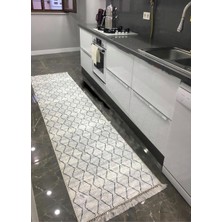 STY Home Otantik Kaymaztabanlı Yıkanabilir Halı Kilim Yolluk Dijital Baskı Gri Krem  Kahve