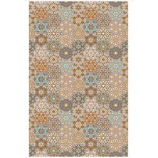 STY Home Rainbow 3 Kaymaztabanlı Yıkanabilir Halı Kilim Yolluk Dijital Baskı Renkli