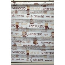 Asyhome Kahve Cappucino Desenli Zebra Perde Etek Dilimli