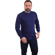 ESERIS Eser - Bisiklet Yaka Sweatshirt - Cepli - Lacivert