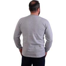 ESERIS Eser - Bisiklet Yaka Sweatshirt - Cepli - Melanj Gri