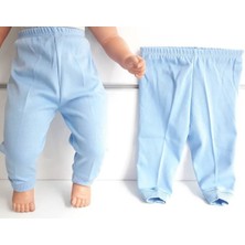 by BebekOdam Sade Mavi Tek Alt Bebek Penye Pantolon