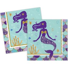 Pırıltılı Deniz Kızı Peçete 16 Adet