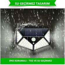Zauss 100 LED Solar Hareket Sensörlü 3 Mod Duvar Bahçe Lambası 4'lü