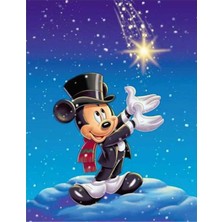 Movas Sanat Mickey Mouse Ve Yıldız | Elmas Mozaik Tablo | Mozaik Puzzle  | 40x60 | E20202599M