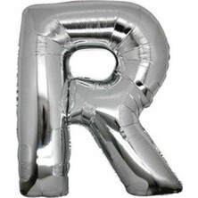 Hayaller Dükkanı Folyo Balon Harf R 40 Inc Gümüş P1