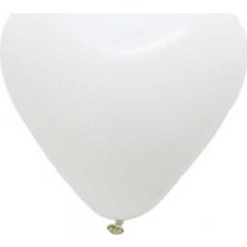 Hayaller Dükkanı Balon Düz Kalp Şekilli 12 Inc Beyaz PK:100