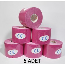 Bia Tape Kinesio 5 cm x 5 M - Pembe Rengi Sporcu Bandı 6'lı (Pakette 6 Adet)