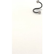 Takıparkxs 316L Cerrahi Çelik Gold Bar 8mm Spiral Shambala Piercing ( Tragus Helix Kıkırdak )