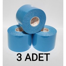 Bia Tape Kinesio 5 cm x 5 M - Açık Mavi Rengi Sporcu Bandı 3'lü (Pakette 3 Adet)