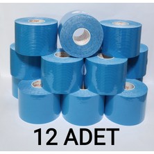 Bia Tape Kinesio 5 cm x 5 M - Açık Mavi Rengi Sporcu Bandı 12'li (Pakette 12 Adet)