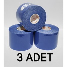 Bia Tape Kinesio 5 cm x 5 M - Koyu Mavi Rengi Sporcu Bandı 3'lü (Pakette 3 Adet)