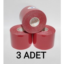 Bia Tape Kinesio 5 cm x 5 M - Kırmızı Rengi Sporcu Bandı 3'lü (Pakette 3 Adet)